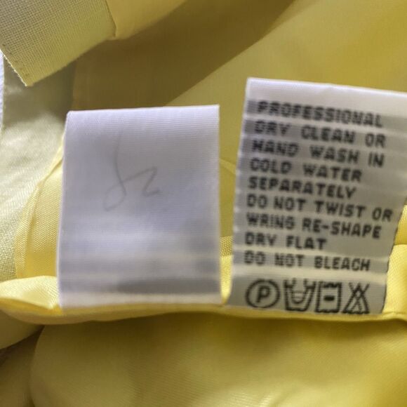 DONNA VINCI Belero Jacket Linen Embroidered Shawl Collar Cropped Women 18 Yellow - Picture 9 of 9